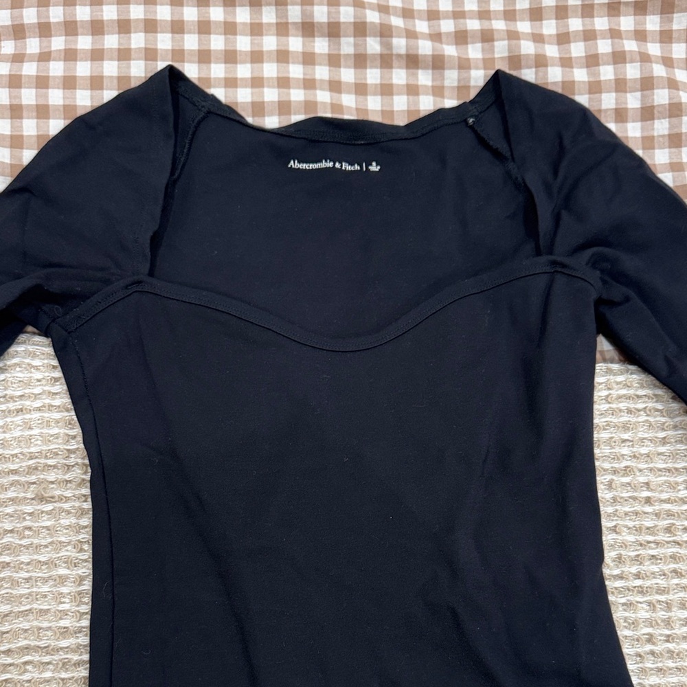 Abercrombie & Fitch Black Long Sleeve bodysuit Top